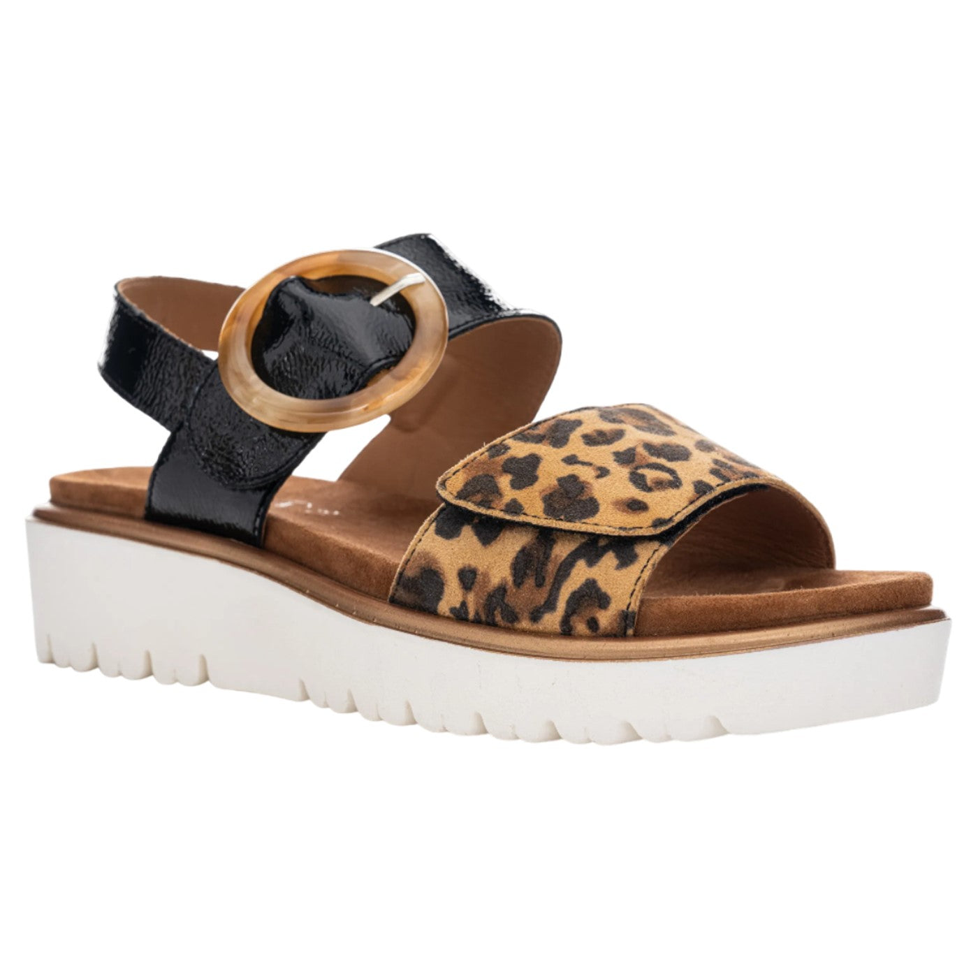Malaga nature Sandaler med hæl, kvinder, sort/leo
