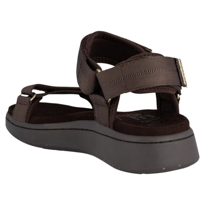 Line flade sandaler, kvinder, brun