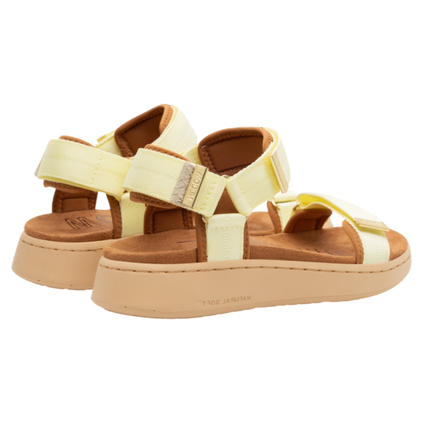 Line flade sandaler, kvinder, wax gul