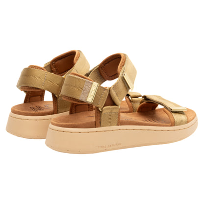 Line flade sandaler, kvinder, khaki