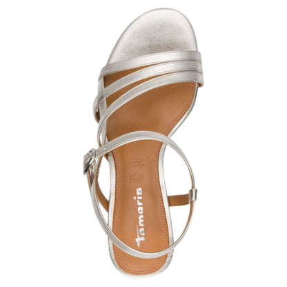 Sandaler med hæl, kvinder, platin