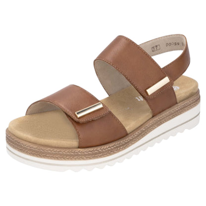 Flade sandaler, kvinder, muskat brun