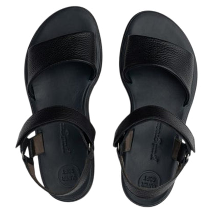 Easy grained Flade sandaler, kvinder, sort