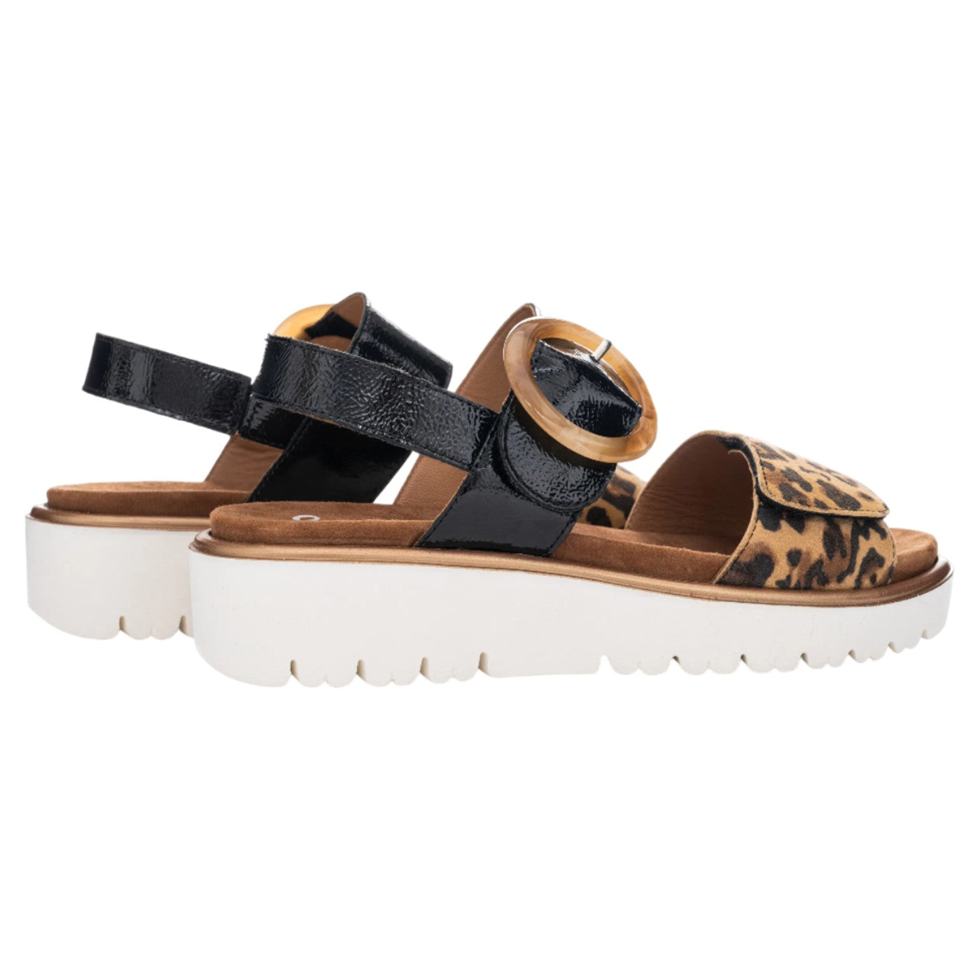 Malaga nature Sandaler med hæl, kvinder, sort/leo