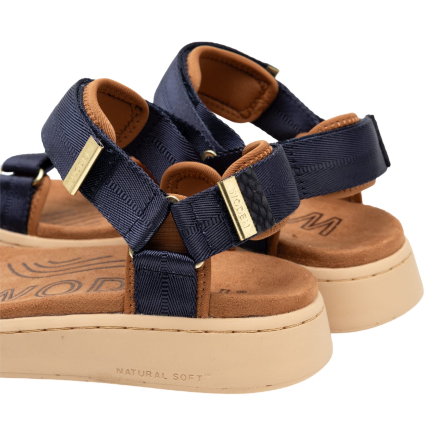 Line flade sandaler, kvinder, navy