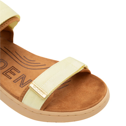 Line flade sandaler, kvinder, wax gul