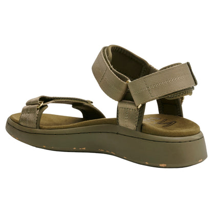 Line Flade sandaler, kvinder, oliven