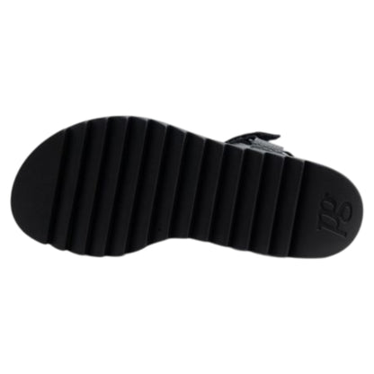 Easy grained Flade sandaler, kvinder, sort