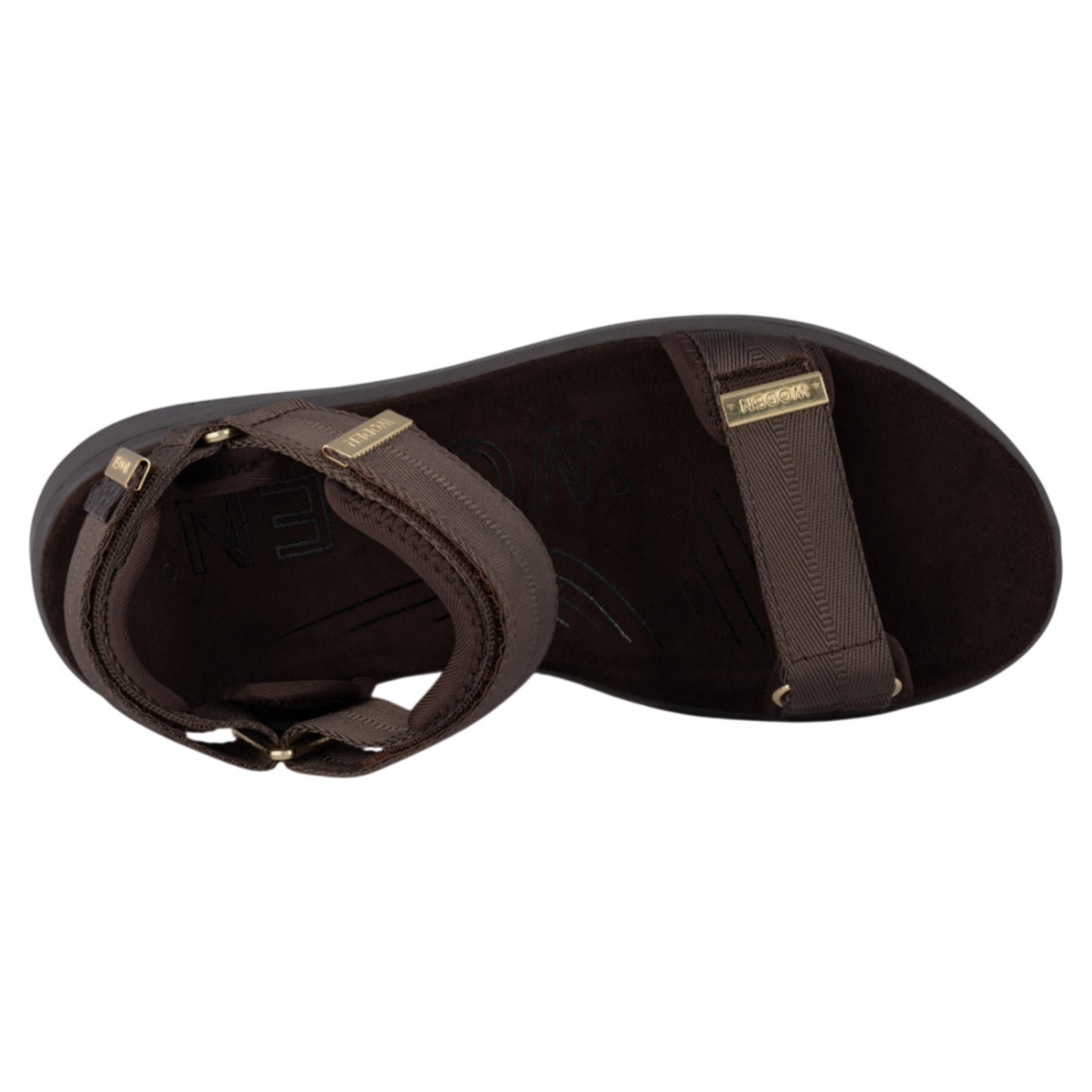 Line flade sandaler, kvinder, brun