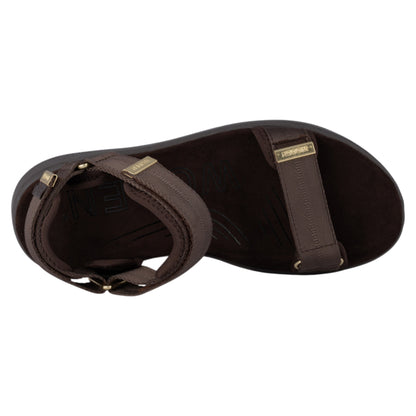 Line flade sandaler, kvinder, brun