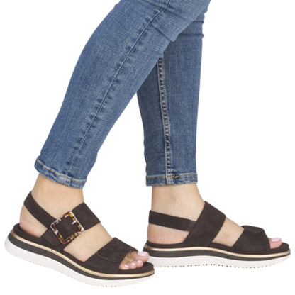 Flade sandaler, kvinder, havanna brun