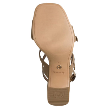 Sandaler med hæl, kvinder, beige