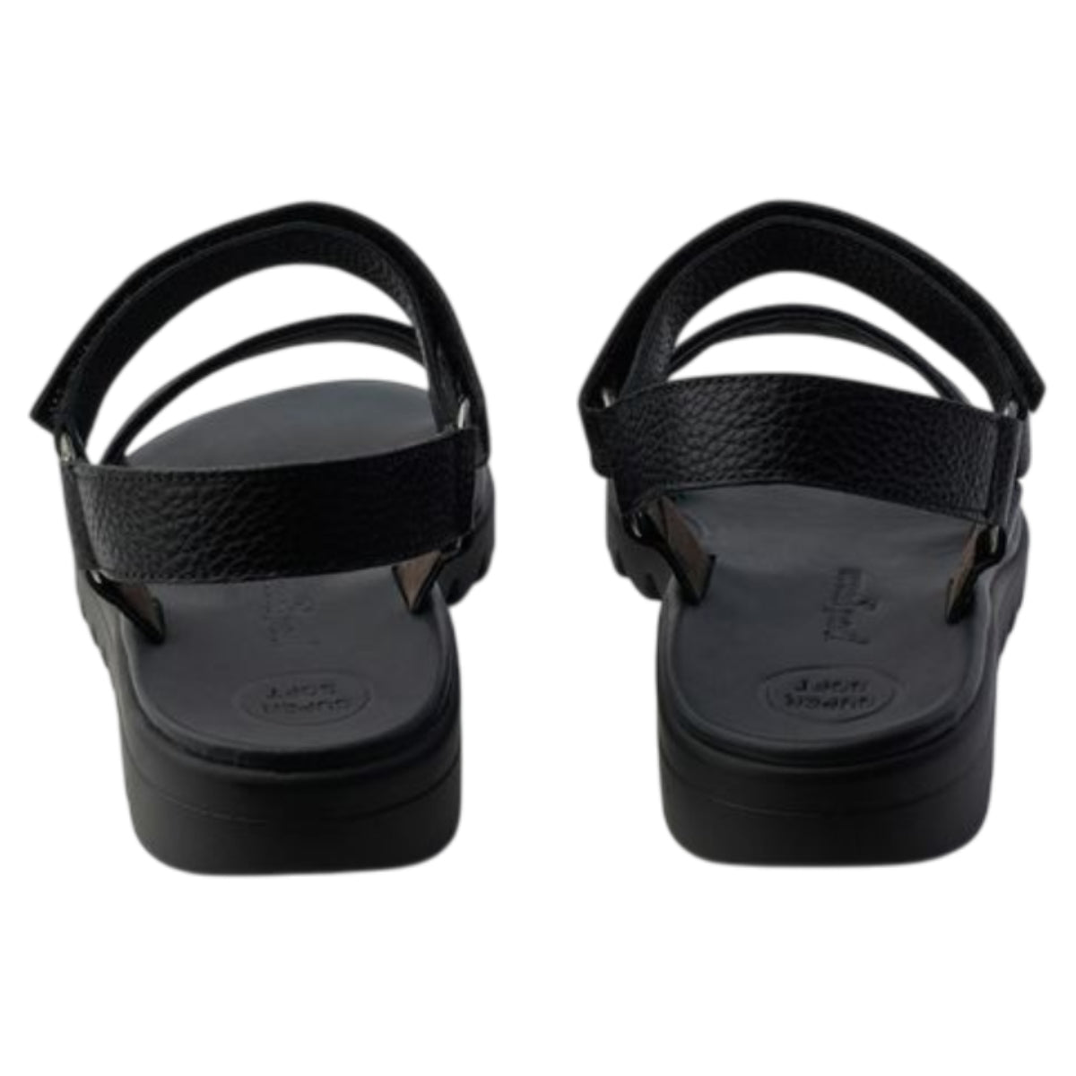 Easy grained Flade sandaler, kvinder, sort