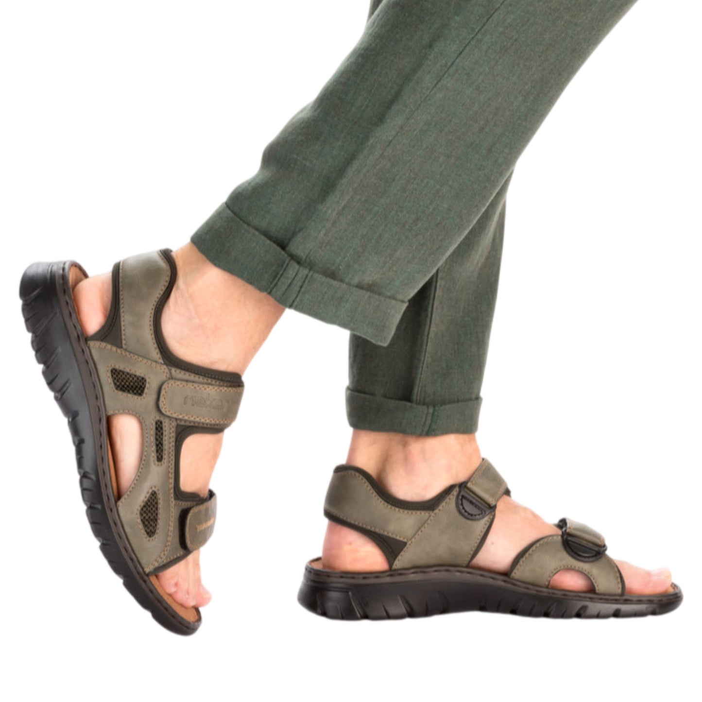 Vandresandaler, herre, olive