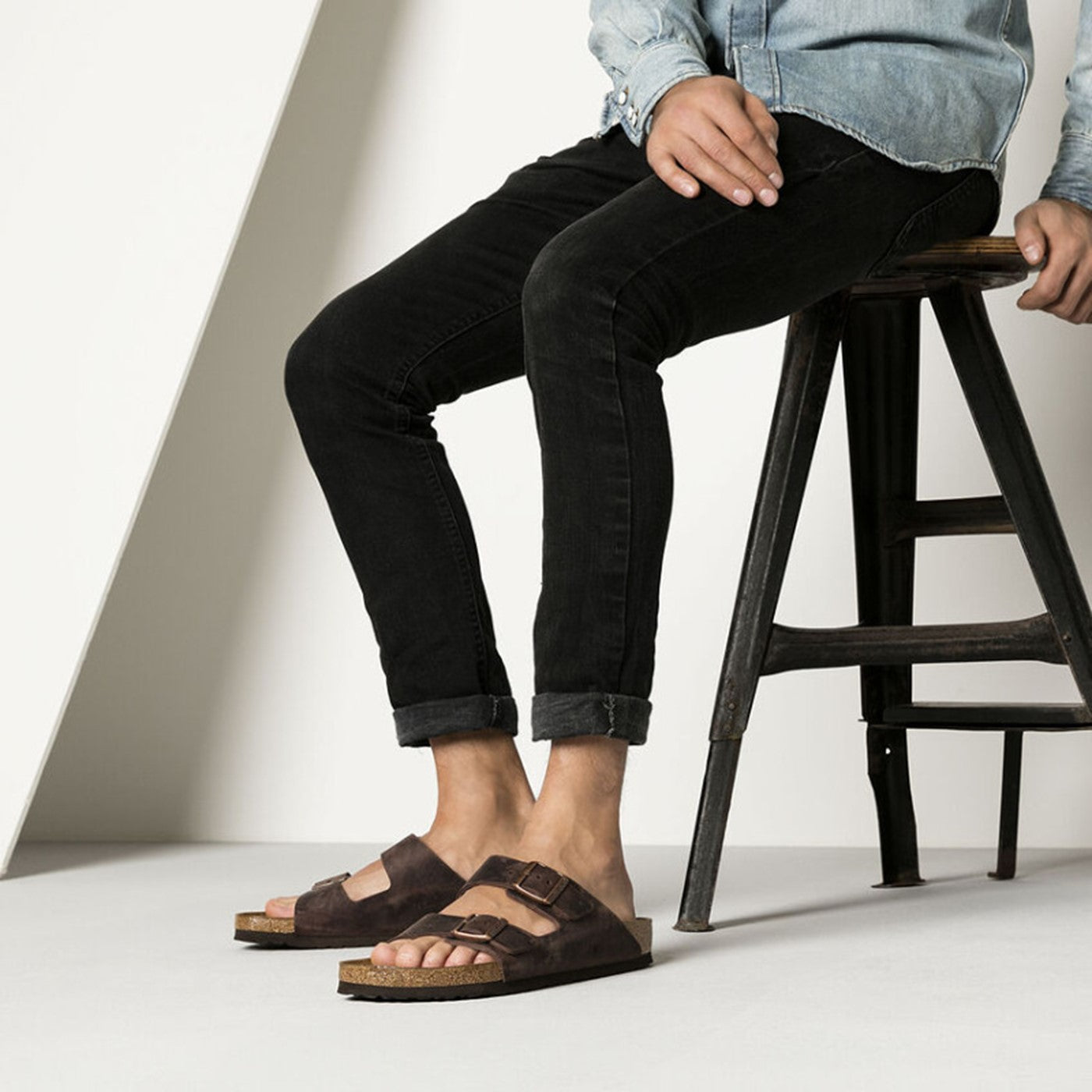 Arizona Flade sandaler, herre, habana brun læder