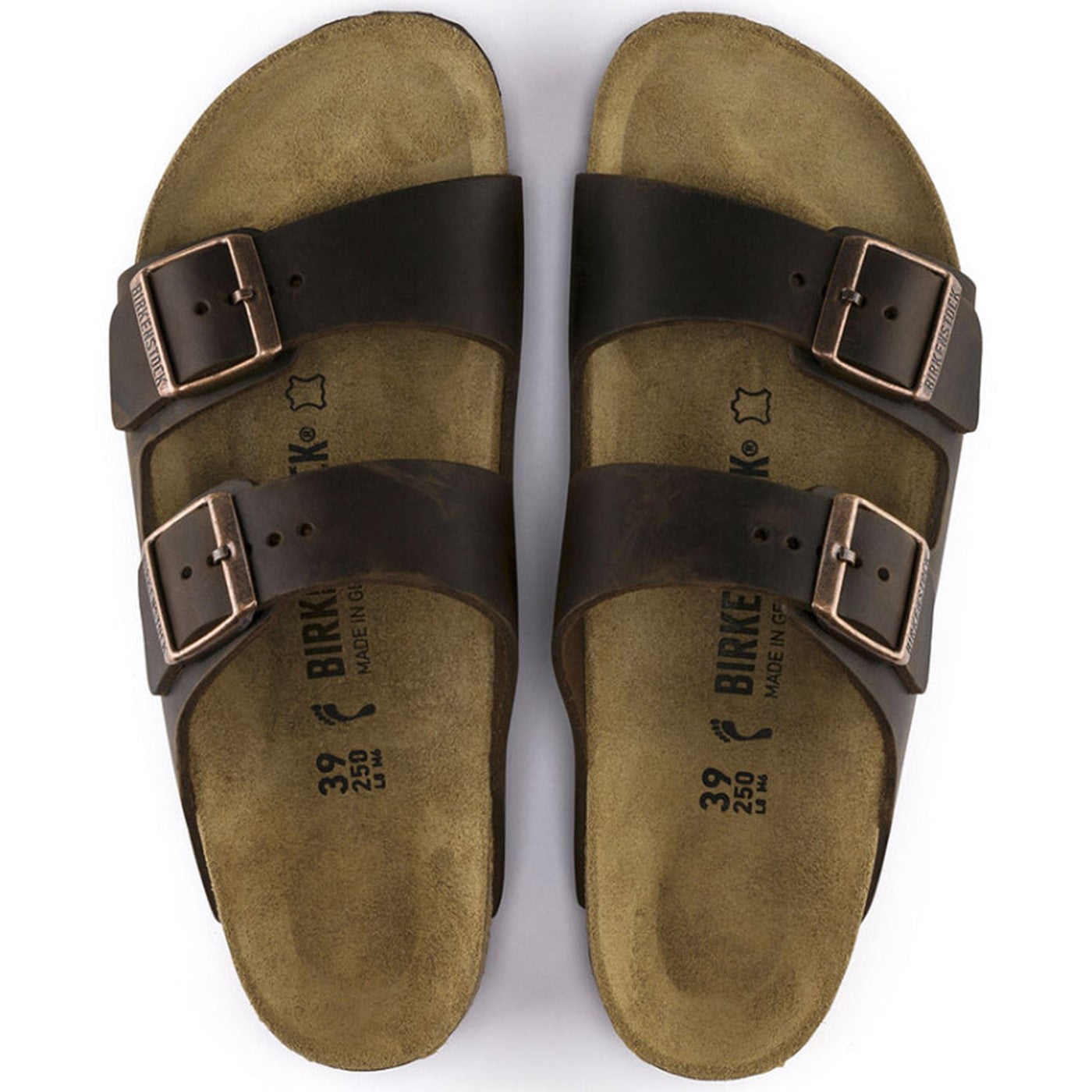 Arizona Flade sandaler, herre, habana brun læder