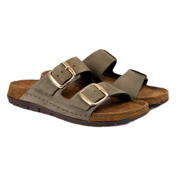 Slippers, kvinder, oliven