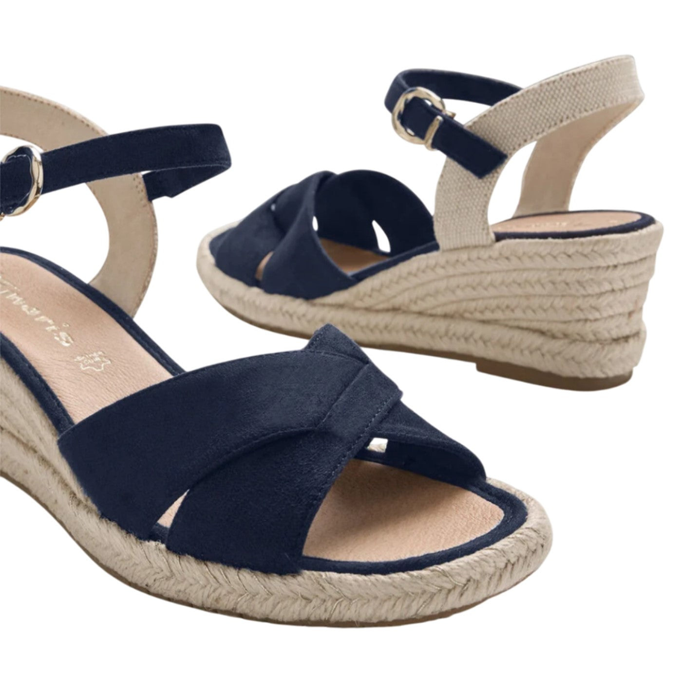 Sandaler med hæl, kvinder, navy