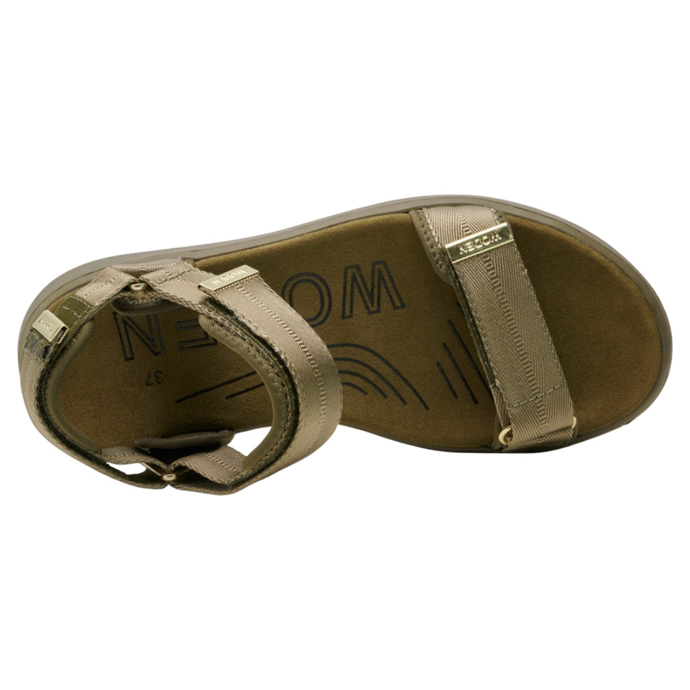 Line Flade sandaler, kvinder, oliven