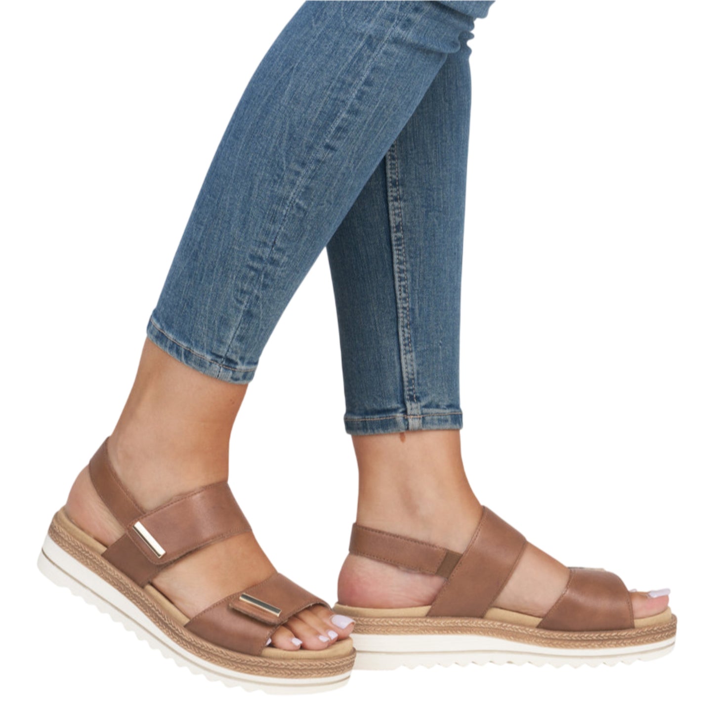 Flade sandaler, kvinder, muskat brun