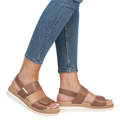 Flade sandaler, kvinder, muskat brun