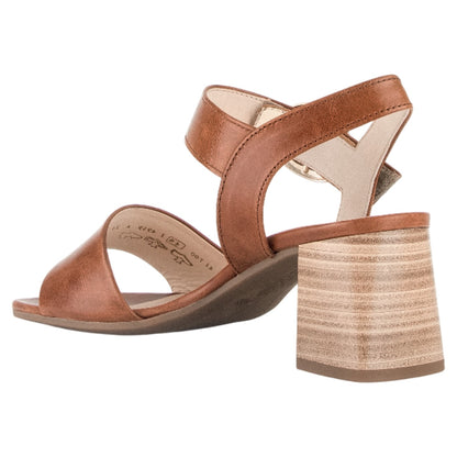 Sandaler med hæl, kvinder, brun skind