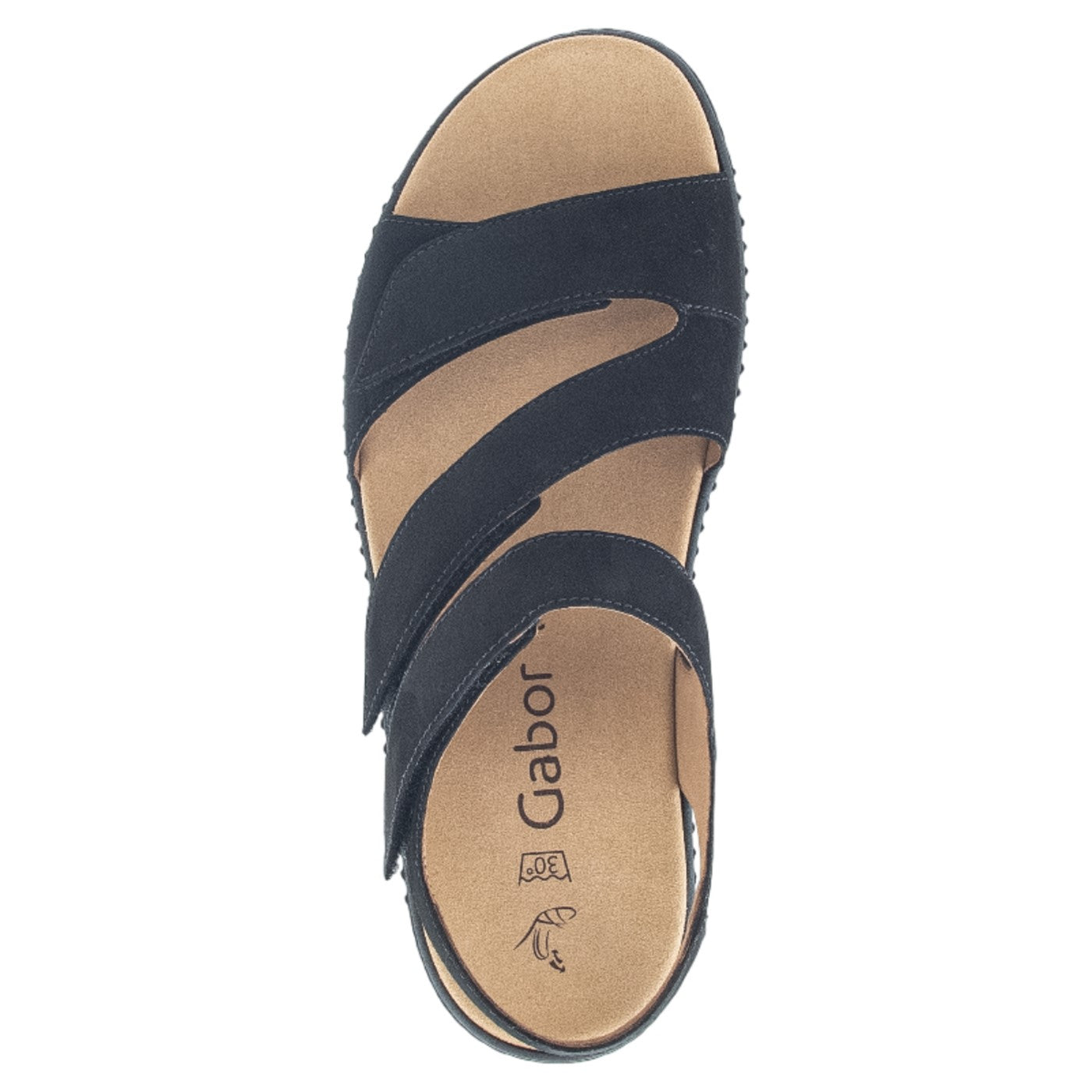Flade sandaler, kvinder, sort nubuk