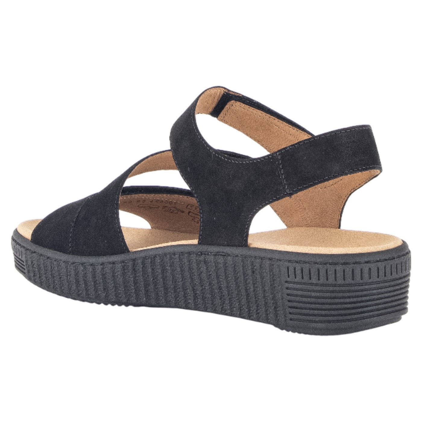 Flade sandaler, kvinder, sort nubuk
