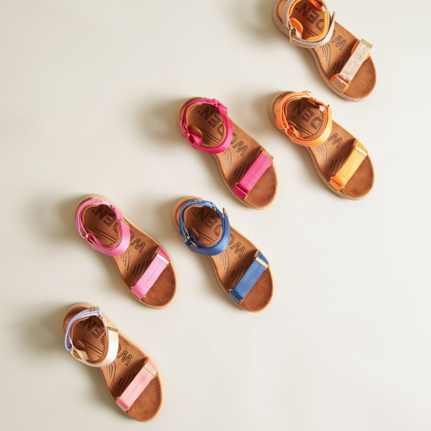 Line Flade sandaler, kvinder, pitaya