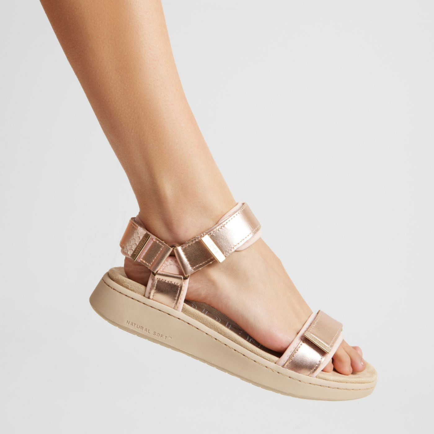 Line Flade sandaler, kvinder, rose