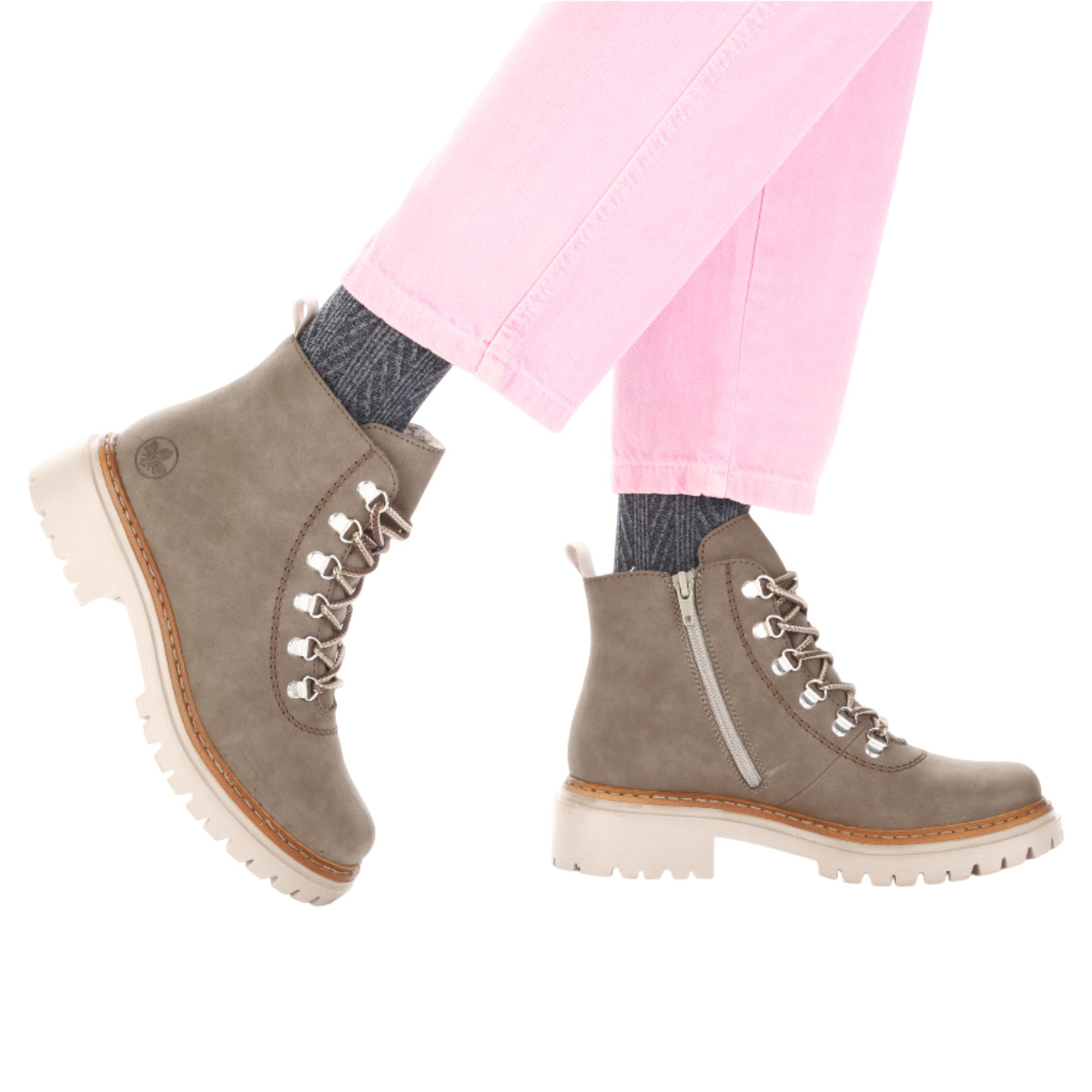 Støvler med foer, kvinder, beige