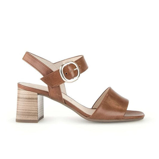Sandaler med hæl, kvinder, brun skind