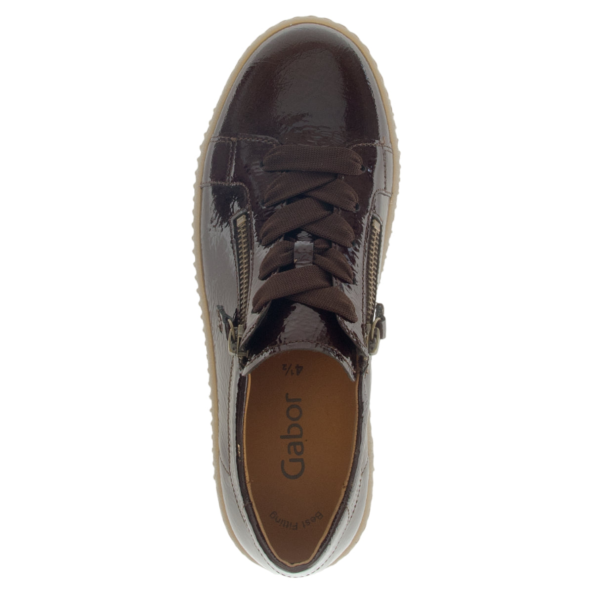 Sneakers, kvinder, brun lak