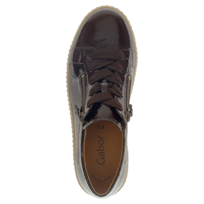 Sneakers, kvinder, brun lak