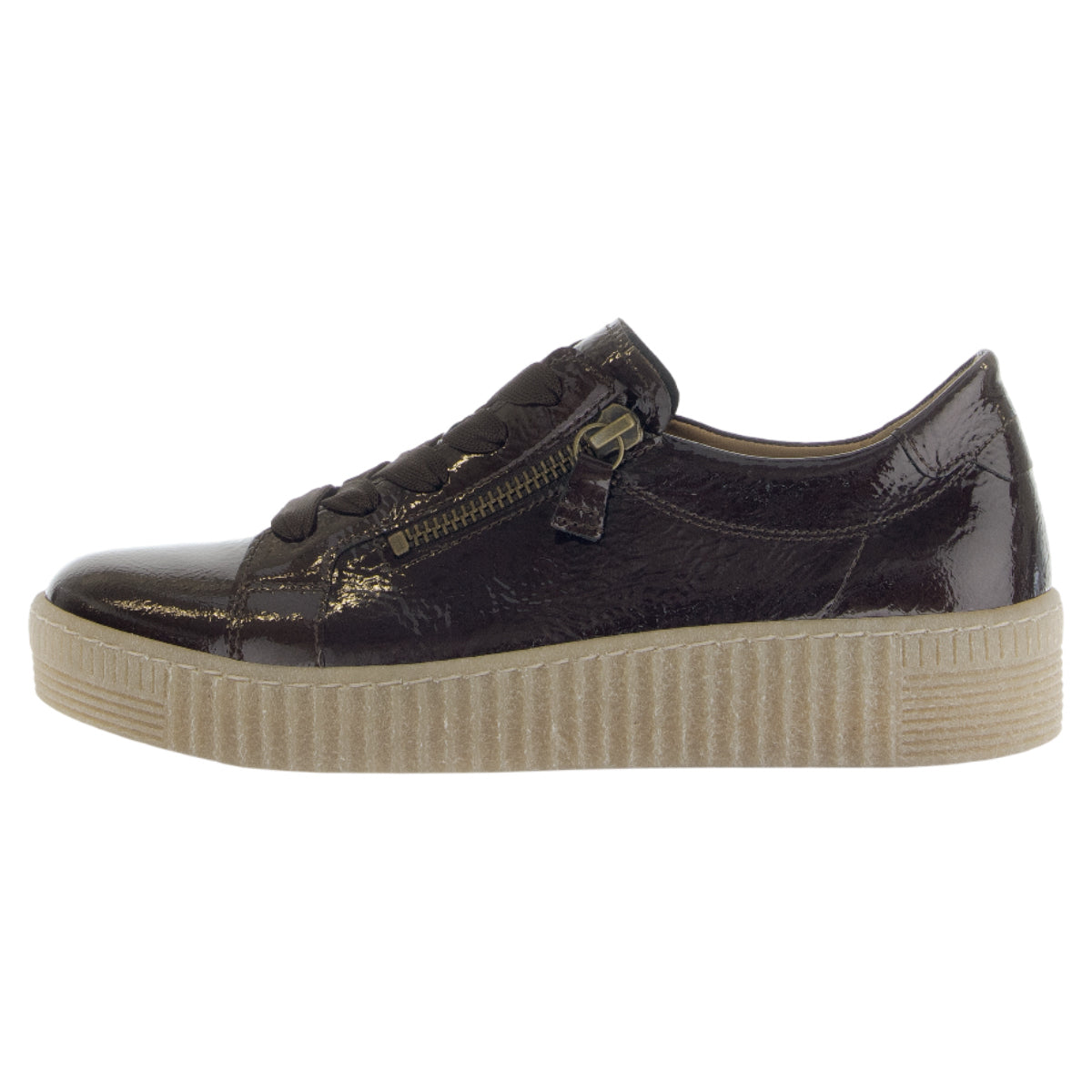 Sneakers, kvinder, brun lak