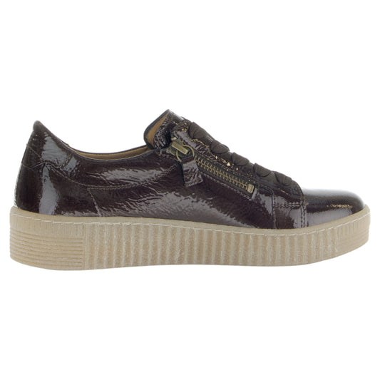Sneakers, kvinder, brun lak