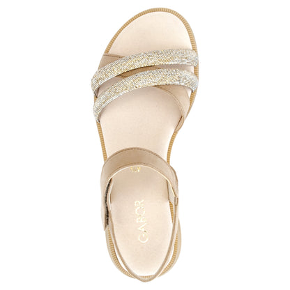 Sandaler med hæl, kvinder, sand glimmer
