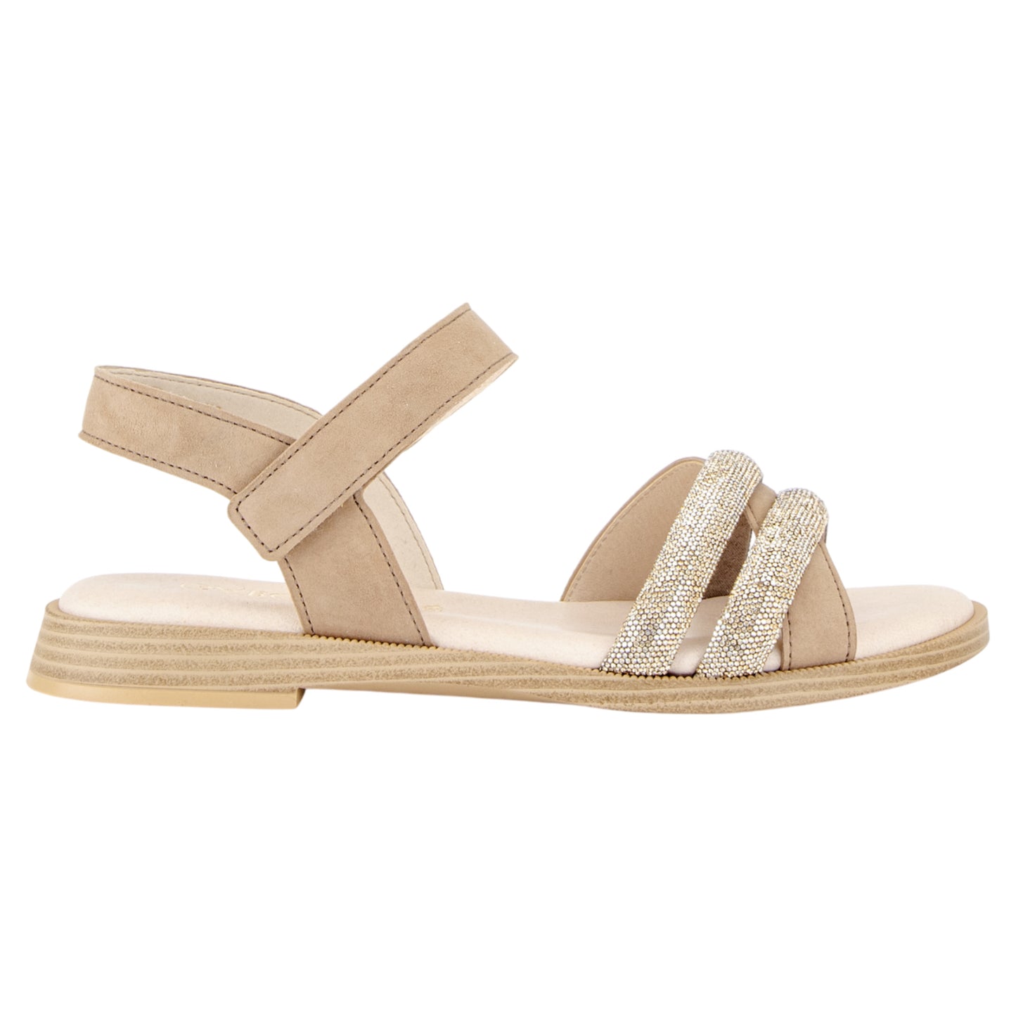 Sandaler med hæl, kvinder, sand glimmer