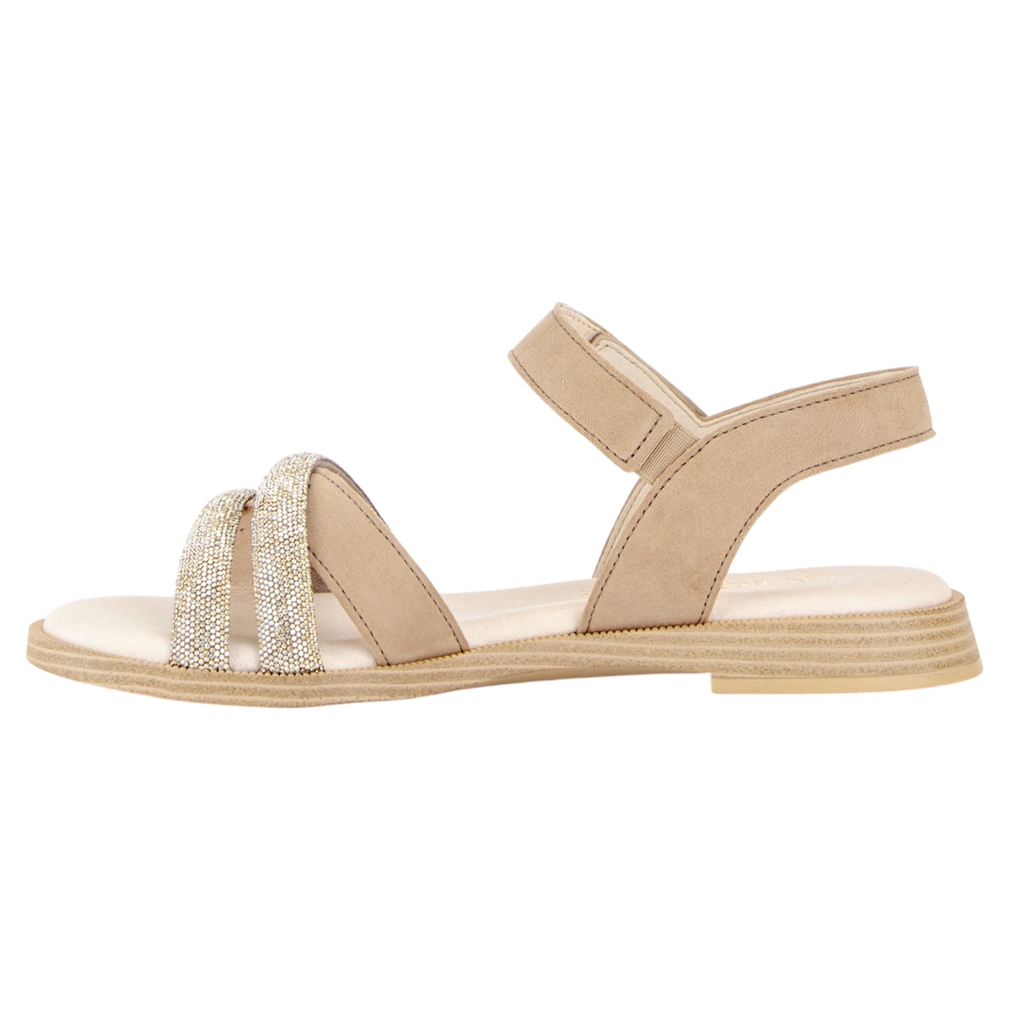 Sandaler med hæl, kvinder, sand glimmer