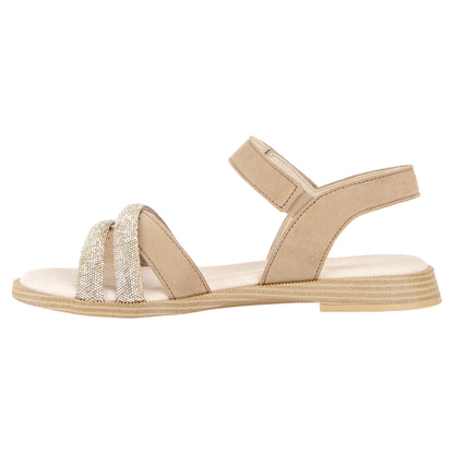 Sandaler med hæl, kvinder, sand glimmer