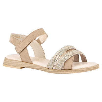Sandaler med hæl, kvinder, sand glimmer
