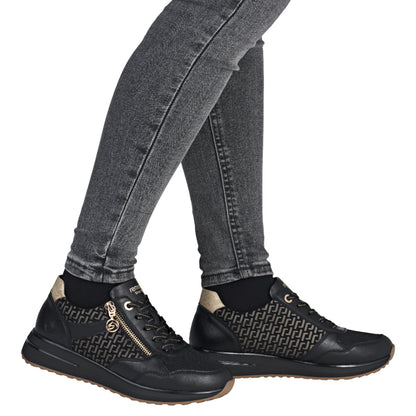 Soft sneakers, kvinder, sort/guld