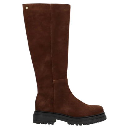 Everest, lange støvler til kvinder, mørkebrun ruskind