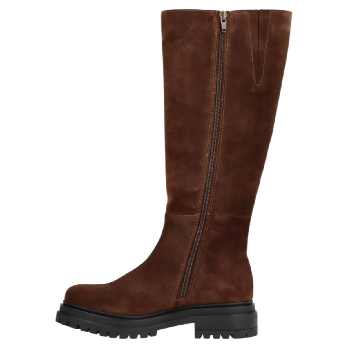 Everest, lange støvler til kvinder, mørkebrun ruskind