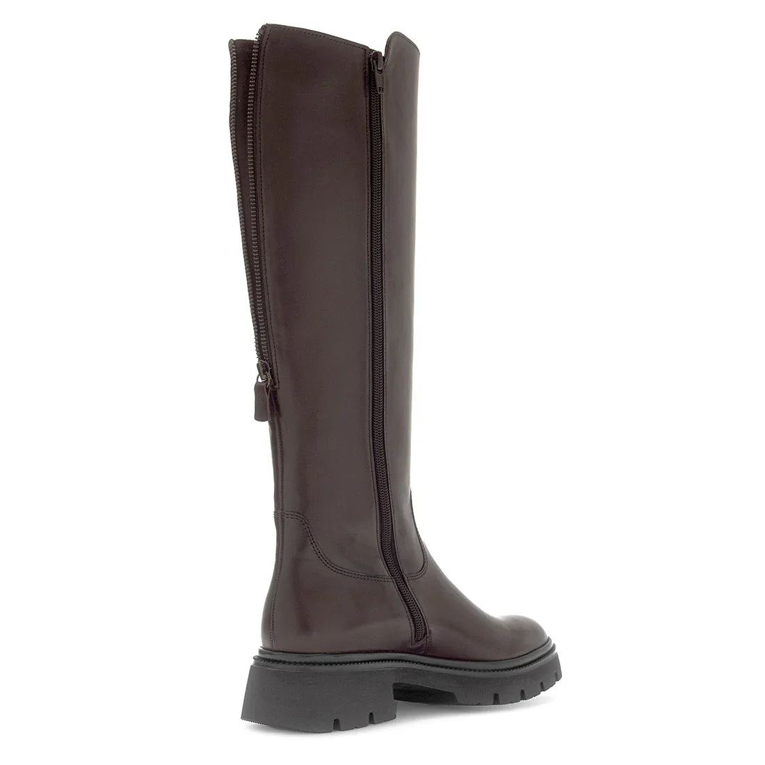 Lange støvler med lynlås, kvinder- brun