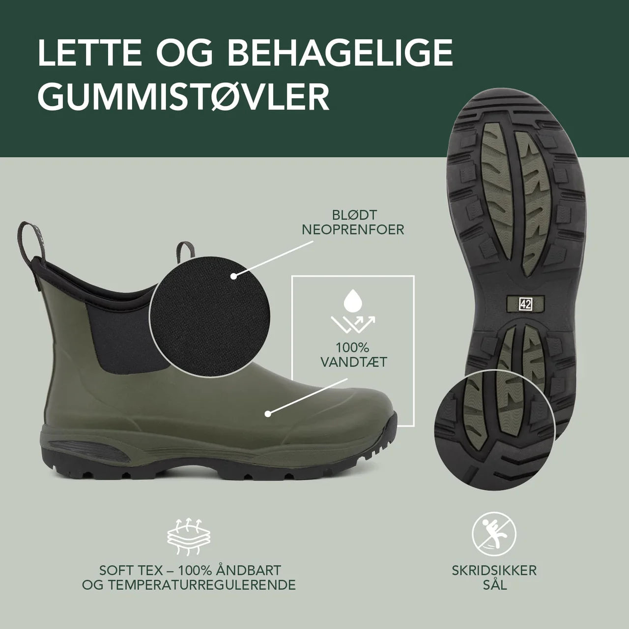RAIN ROBBY gummistøvler, herre- OLIVEN