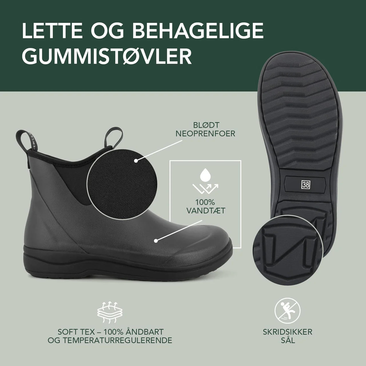 RAIN RAFAELL, gummistøvler-  SORT