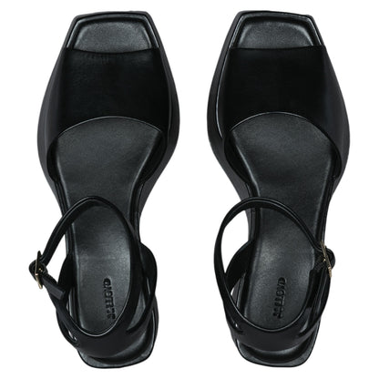 Sandaler med hæl, kvinder, sort