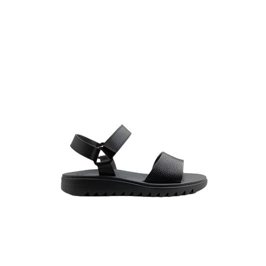 Easy grained Flade sandaler, kvinder, sort