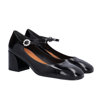 Mary Jane sko med hæl, kvinder- sort